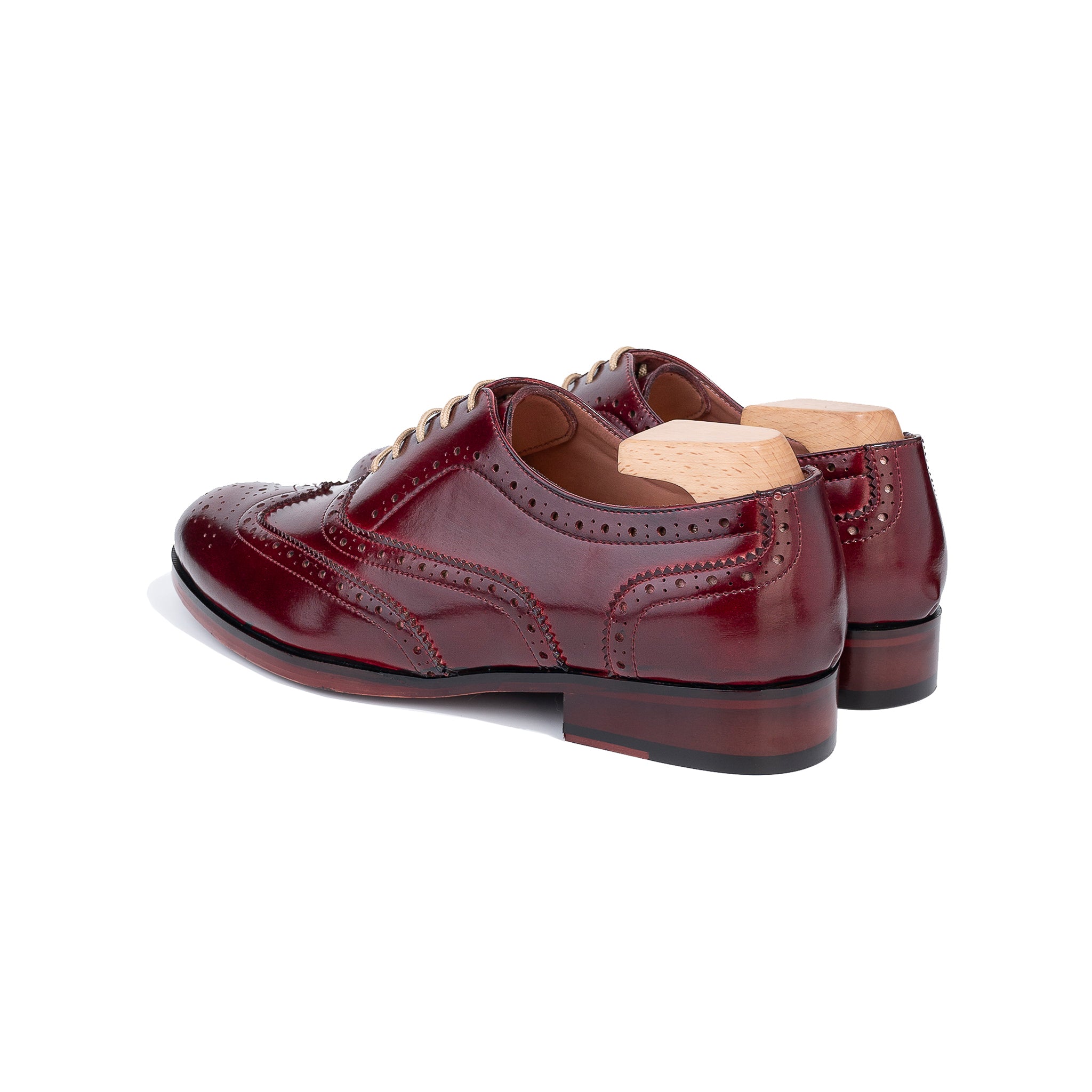 Burgundy Patent Brogue for Men's