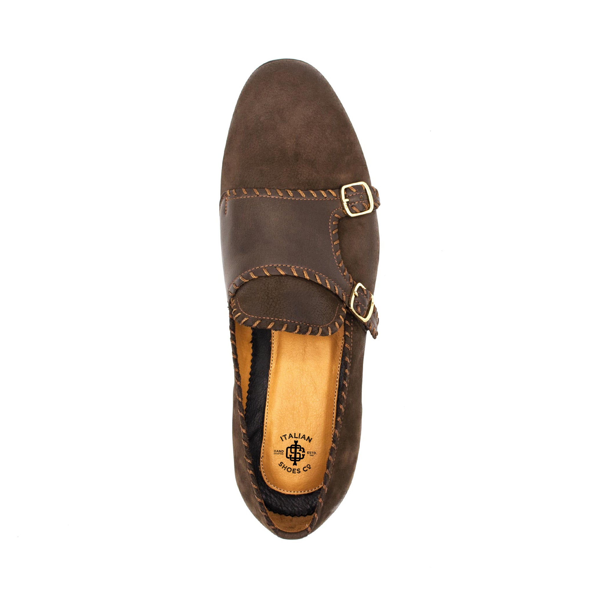 Woody Brown Double Monk Strap Men's Shoes