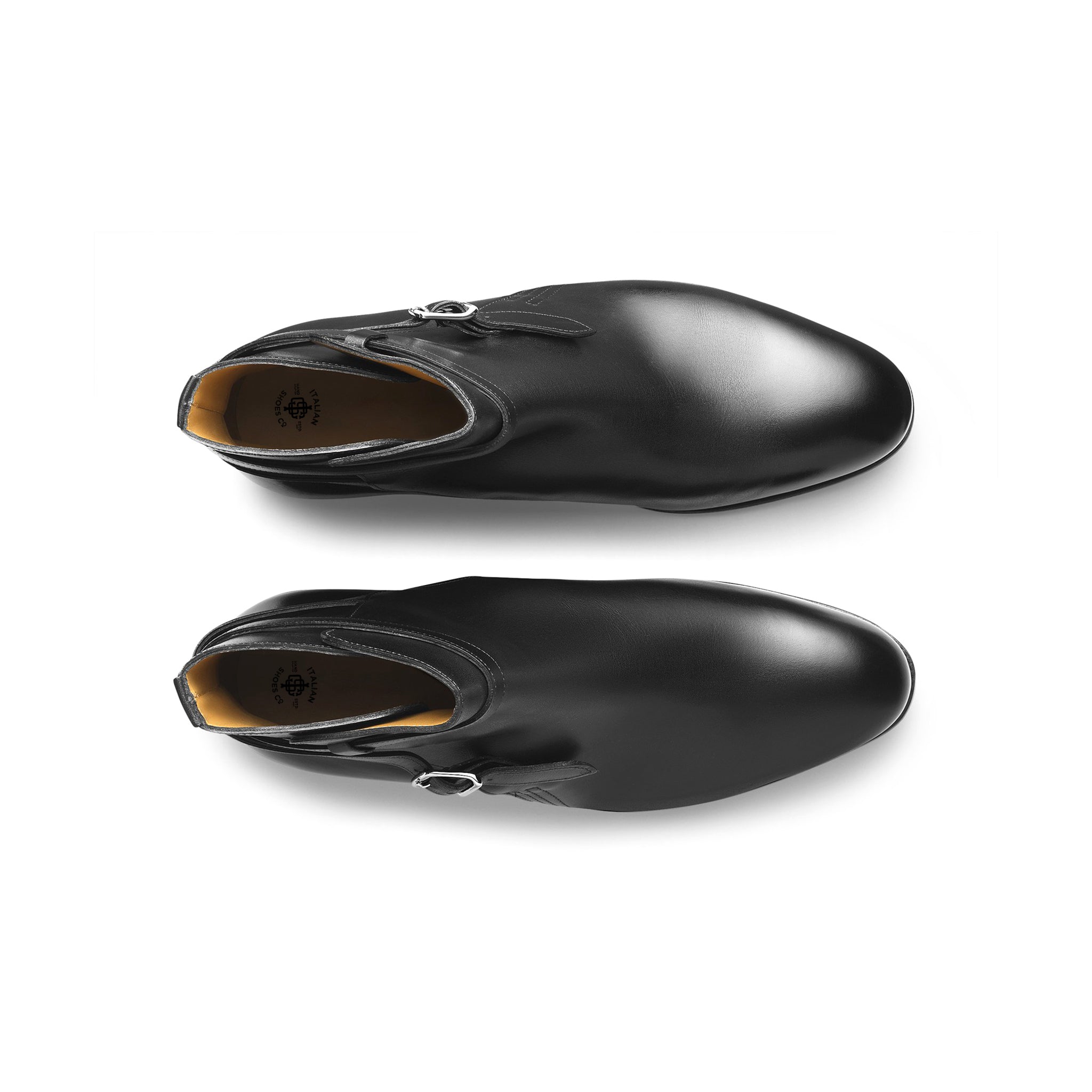 Cross-Strap Leather Ankle Boots