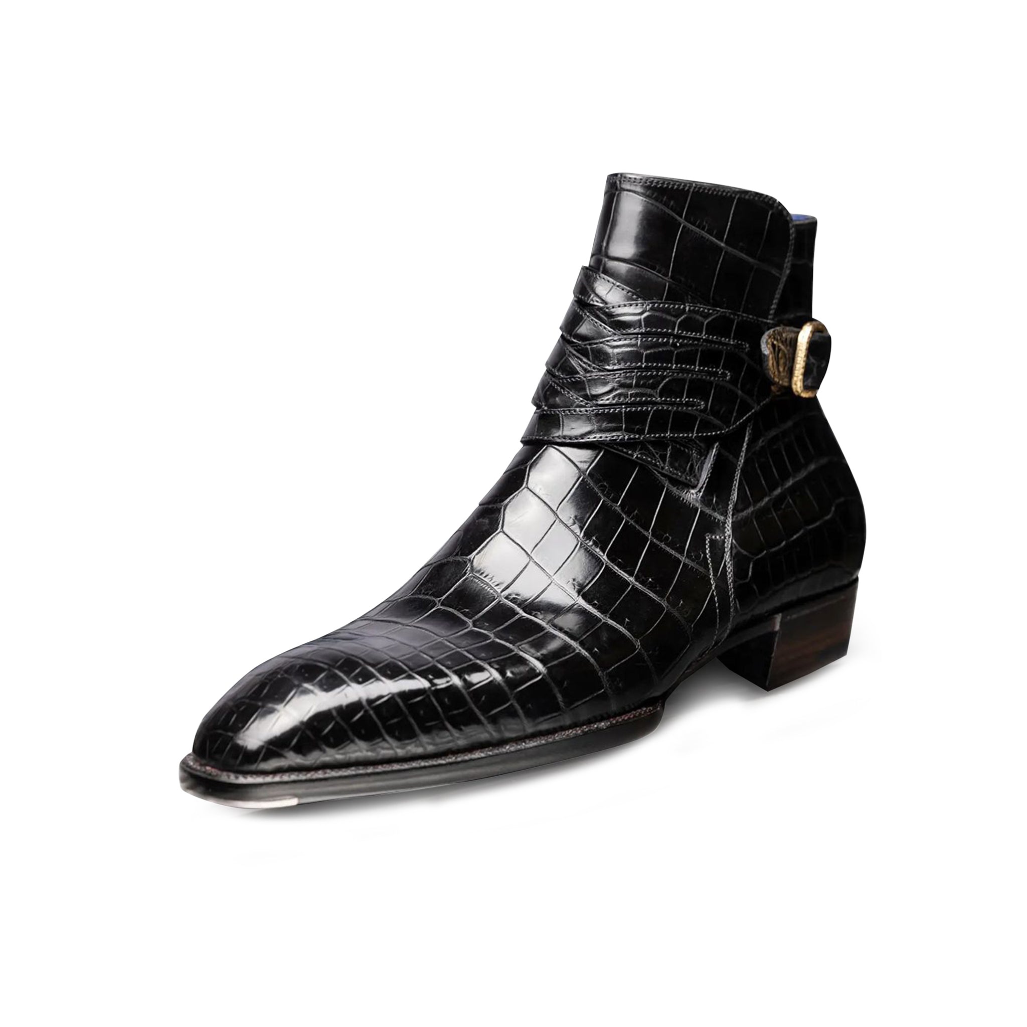 Designer Croco Jodhpur Monk Strap Shoes