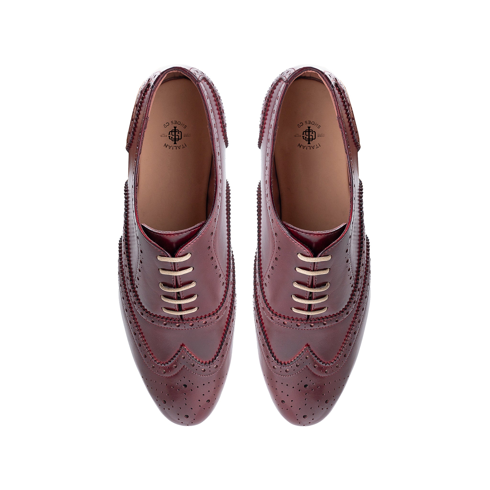 Burgundy Patent Brogue for Men's