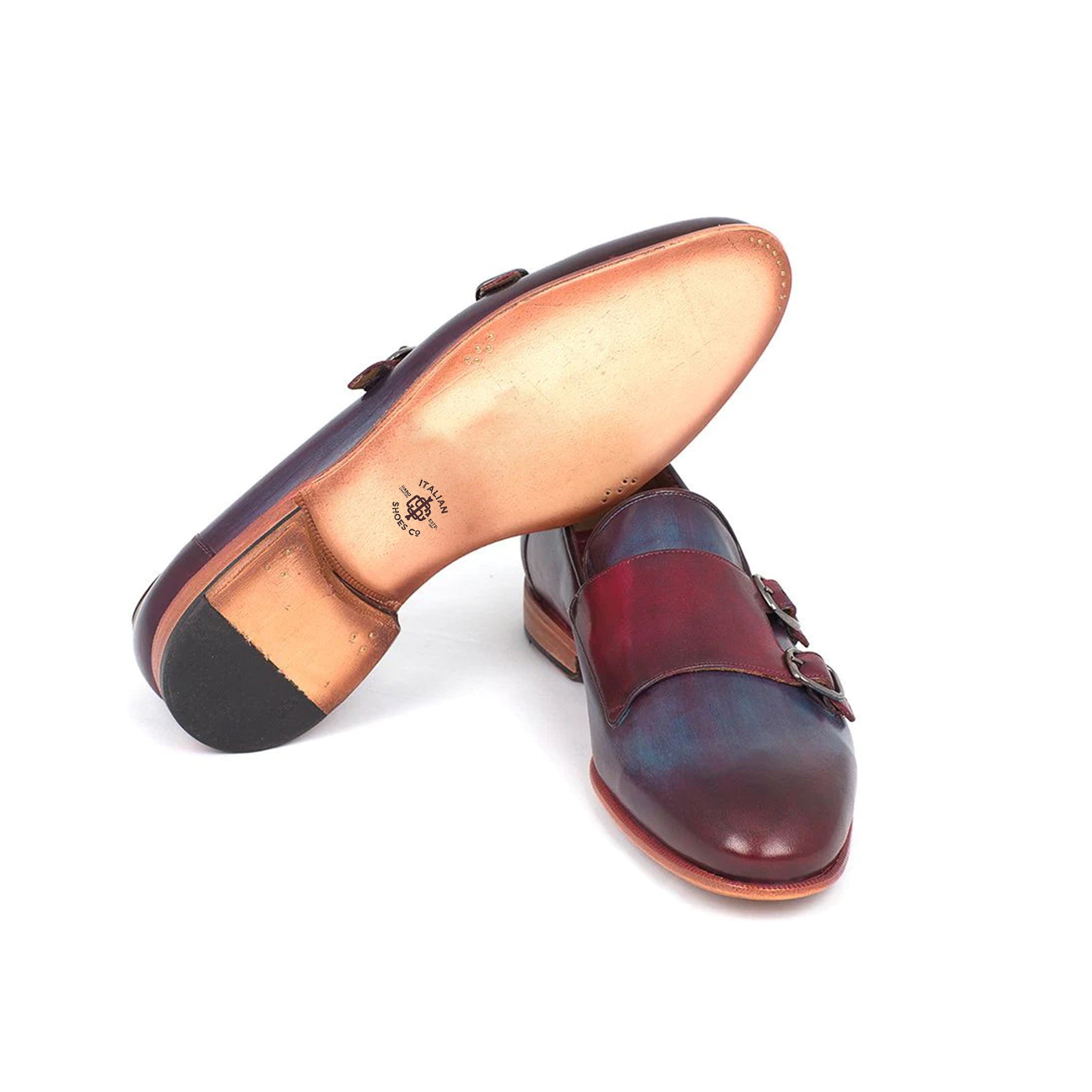 Wine Double Monkstrap Men's Shoes