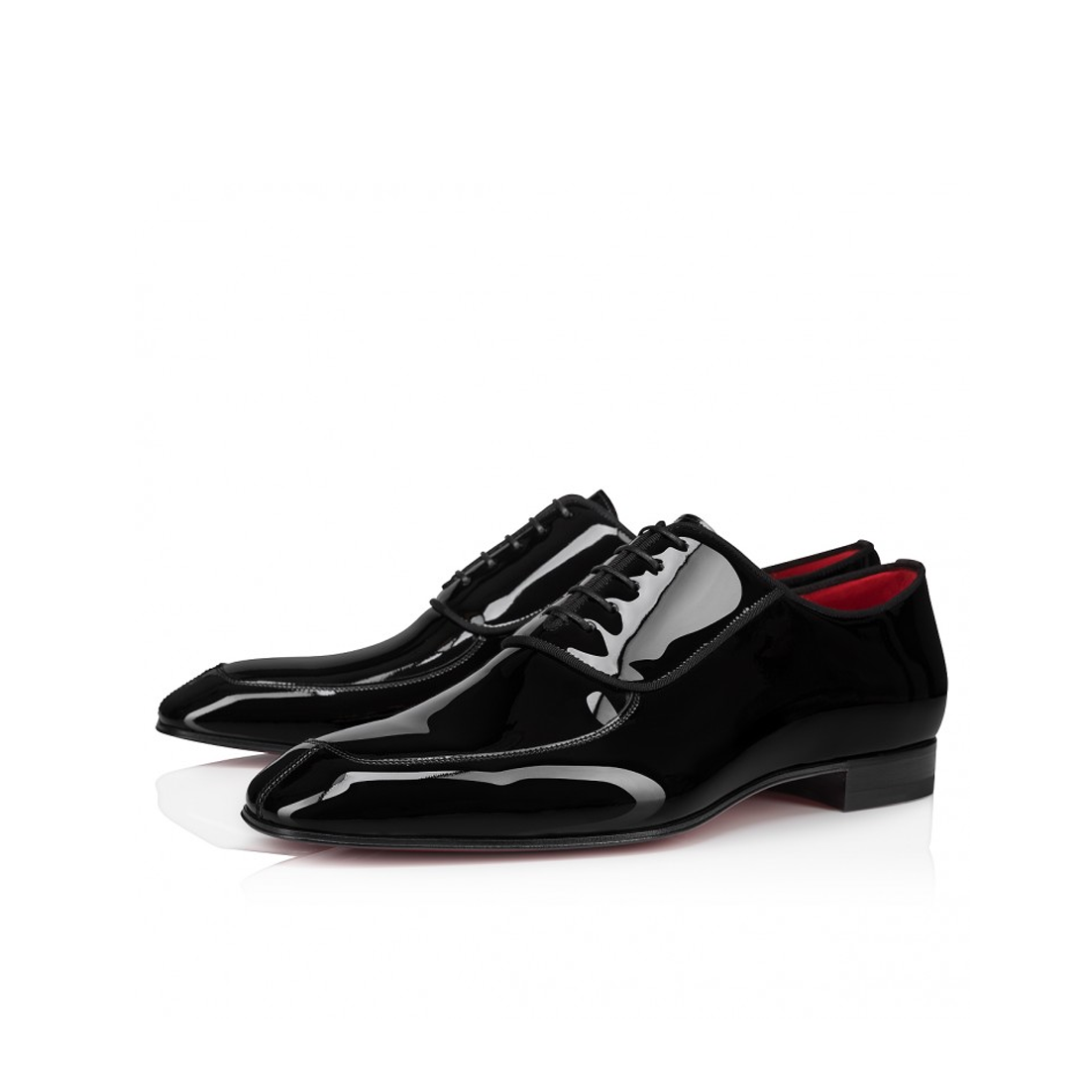 Luxury Black Patent Oxford Shoe With Squared Toe