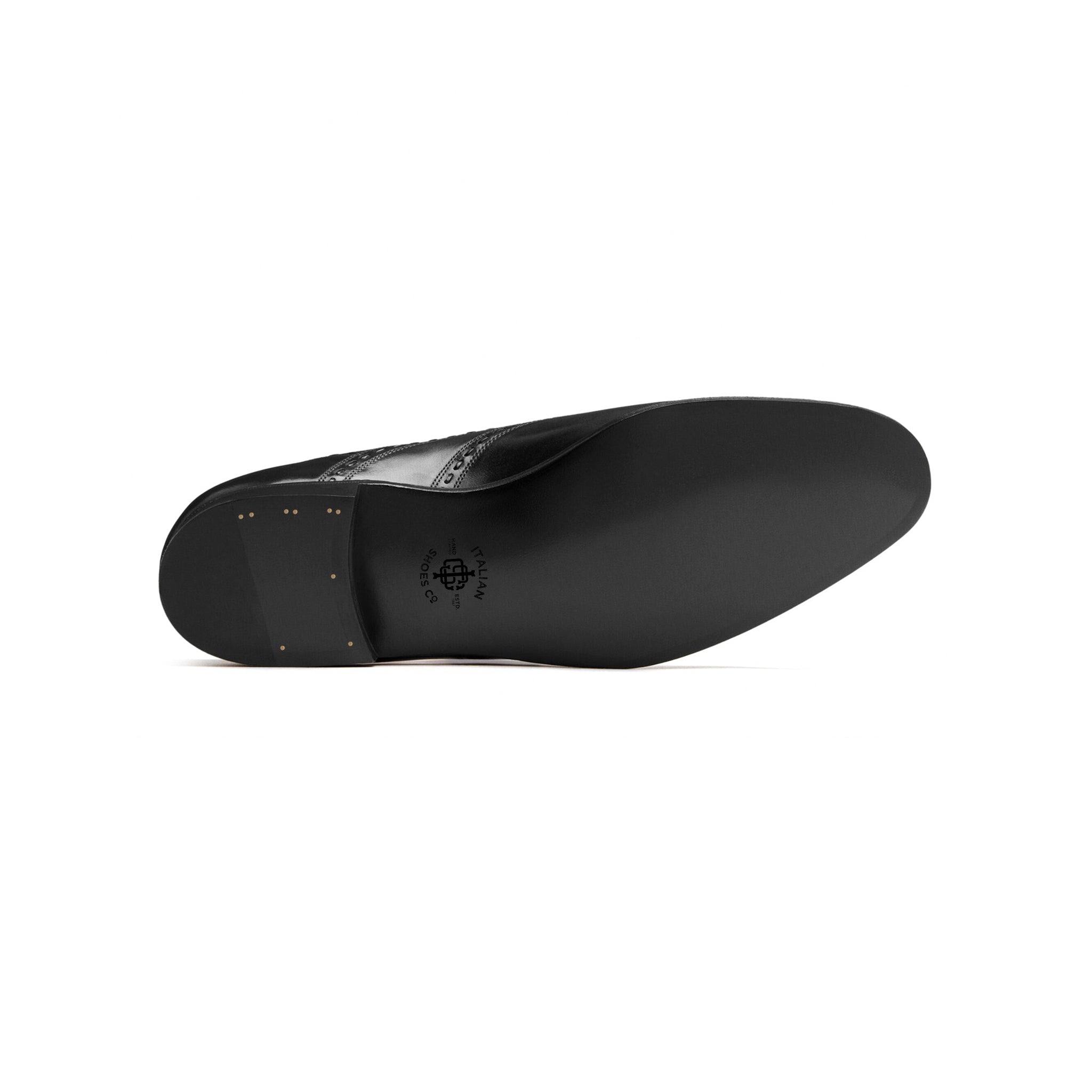 Pitch-Dark Classic Brushed Leather Brogues