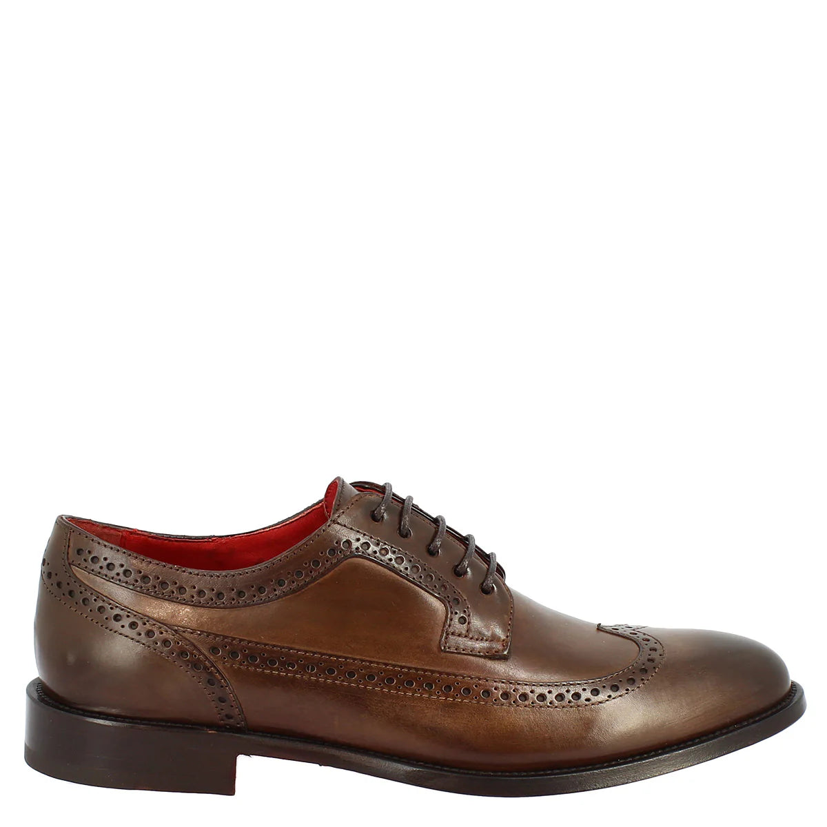 Dark Brown Calf Leather Half Brogues Shoes