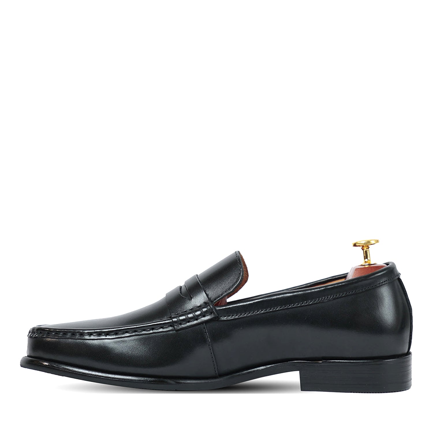 Black Leather Penny Loafers