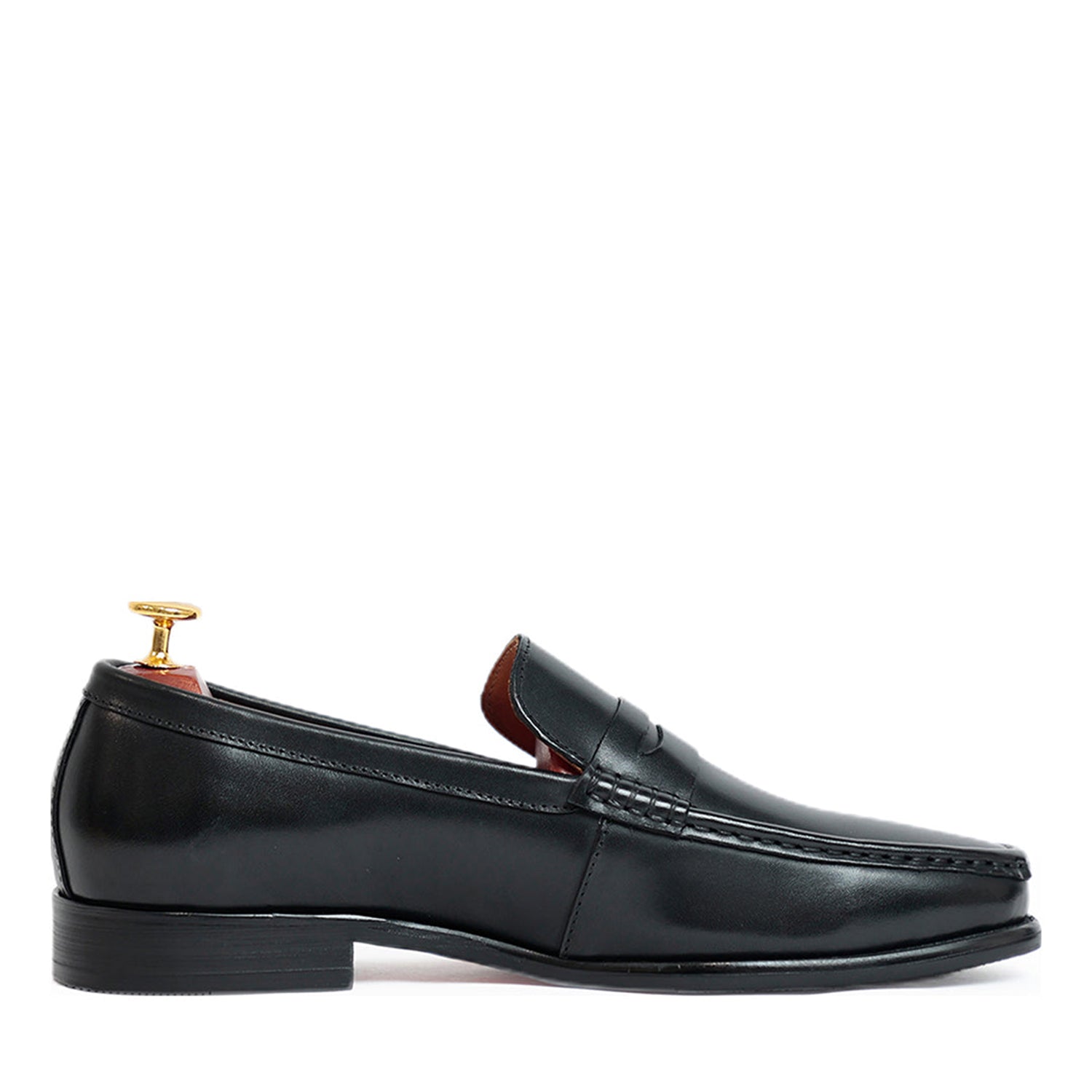 Black Leather Penny Loafers