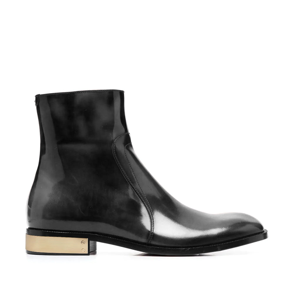 Waxed Leather Ankle Boots
