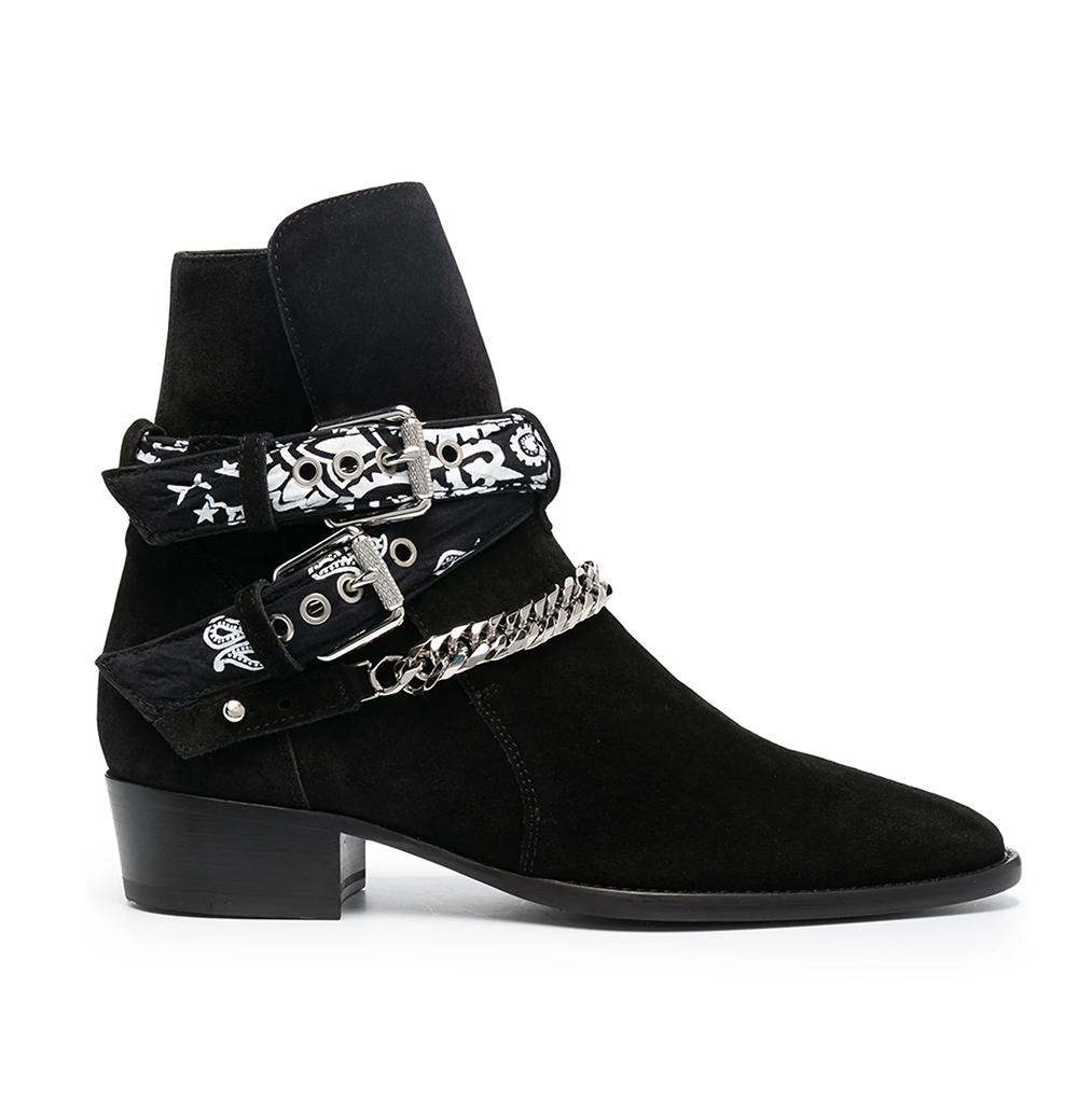 Black Bandana Buckle Cuban Boot