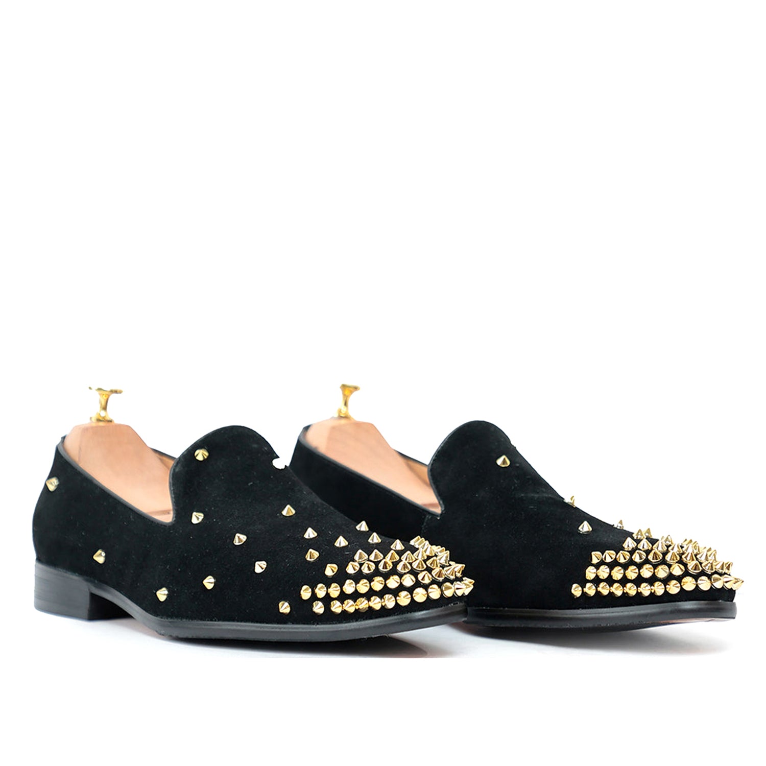 Suede Studded Slip On Black