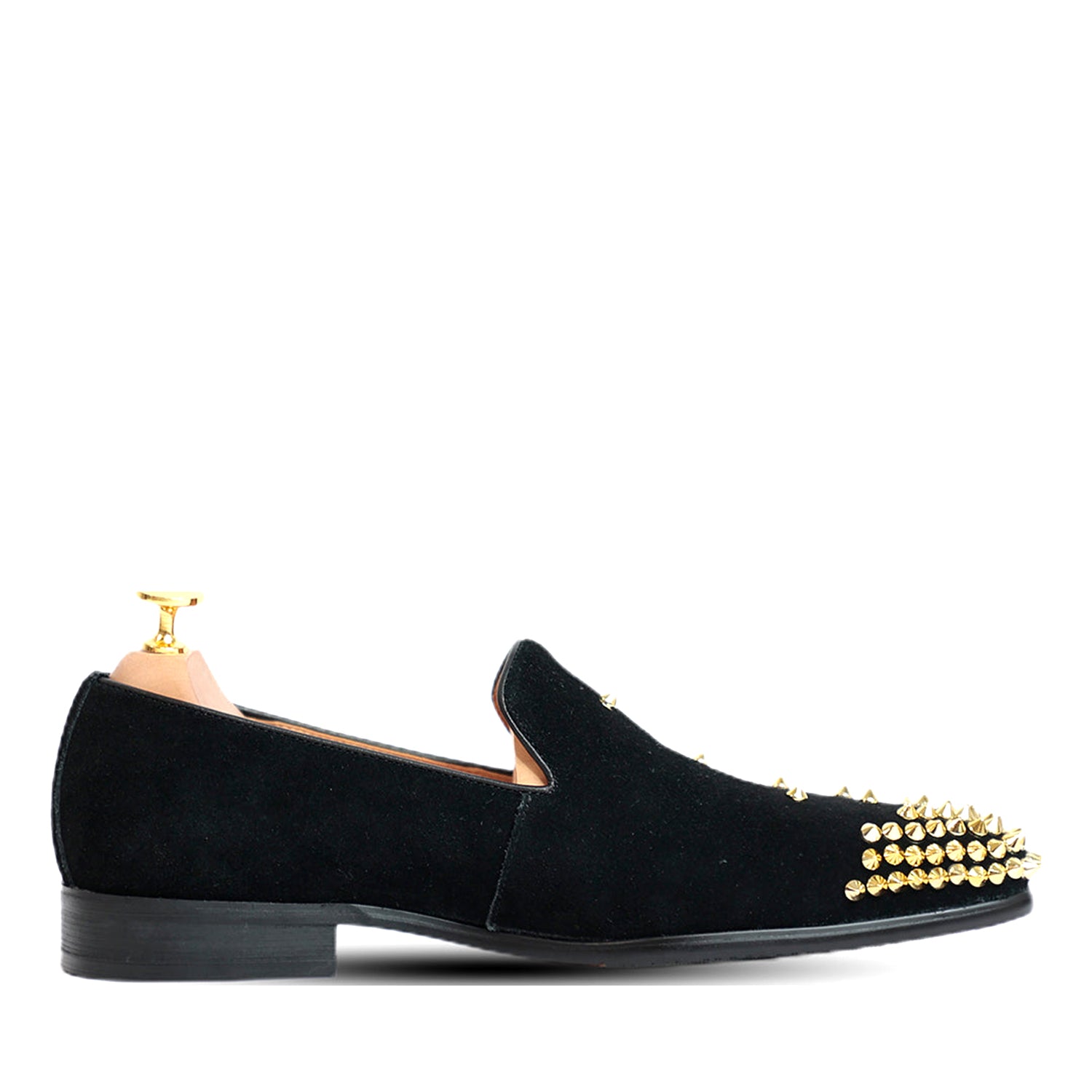 Suede Studded Slip On Black
