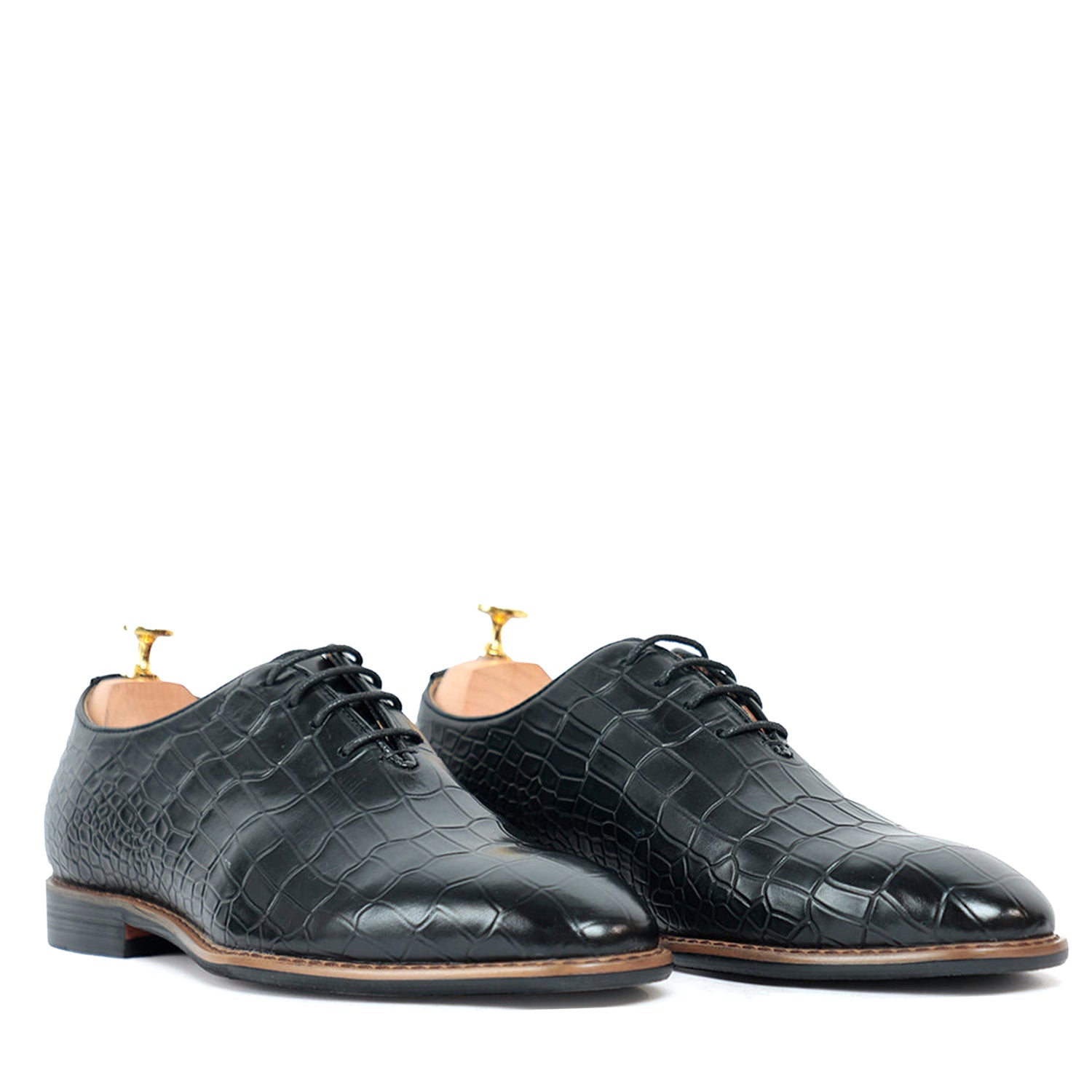 Croco Leather Oxford Shoes For Men