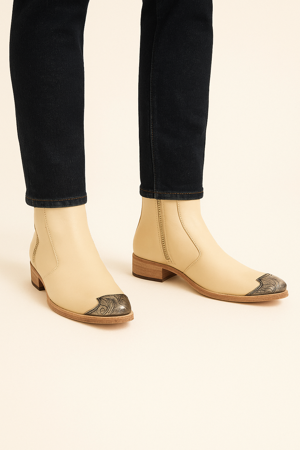 Side Zip Boot with Silver Toe