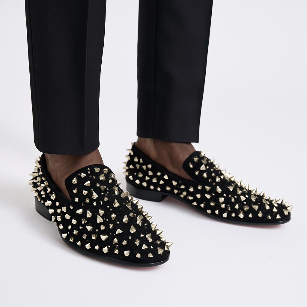 Loafer  Rhinestones Rivets Prom
