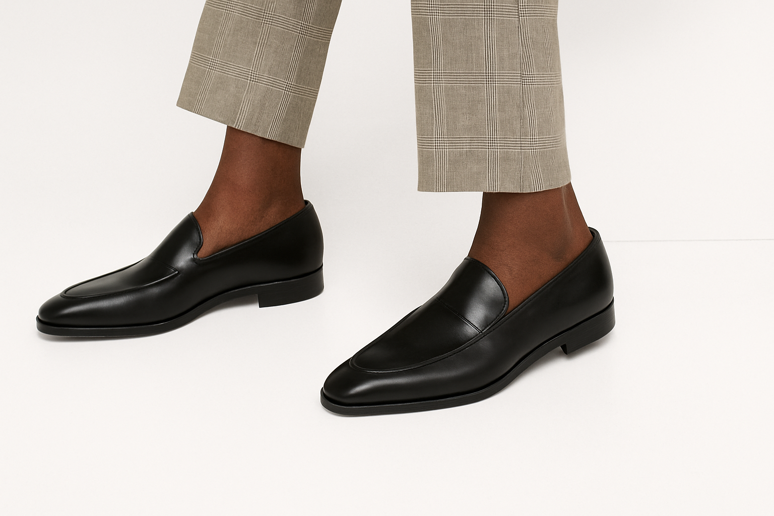 Lorenzo Men's Black Leather Shoes