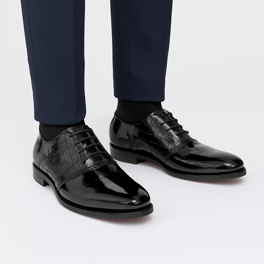 Black Patent Saddle Shoes
