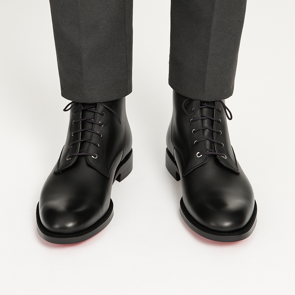 Valerio Mens Black Leather Boots