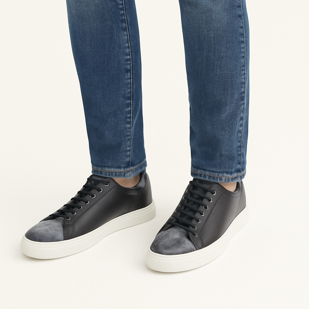 Flora Suarez Black Leather Sneakers