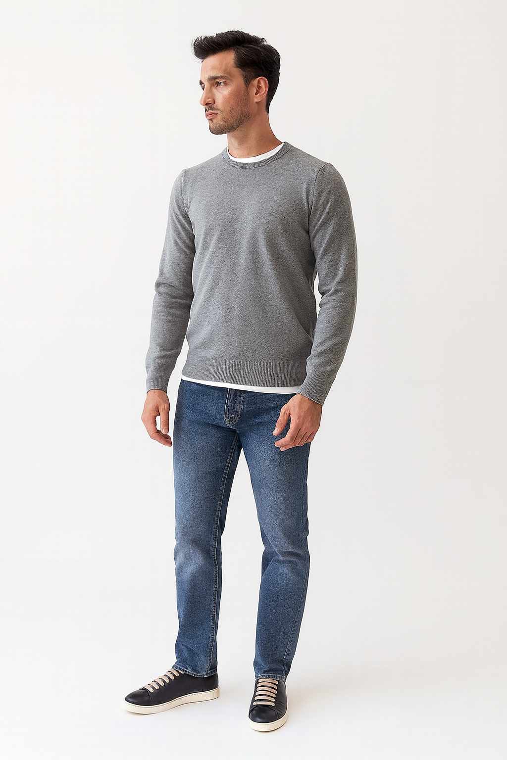 Classic Sneaker in Blue Leather