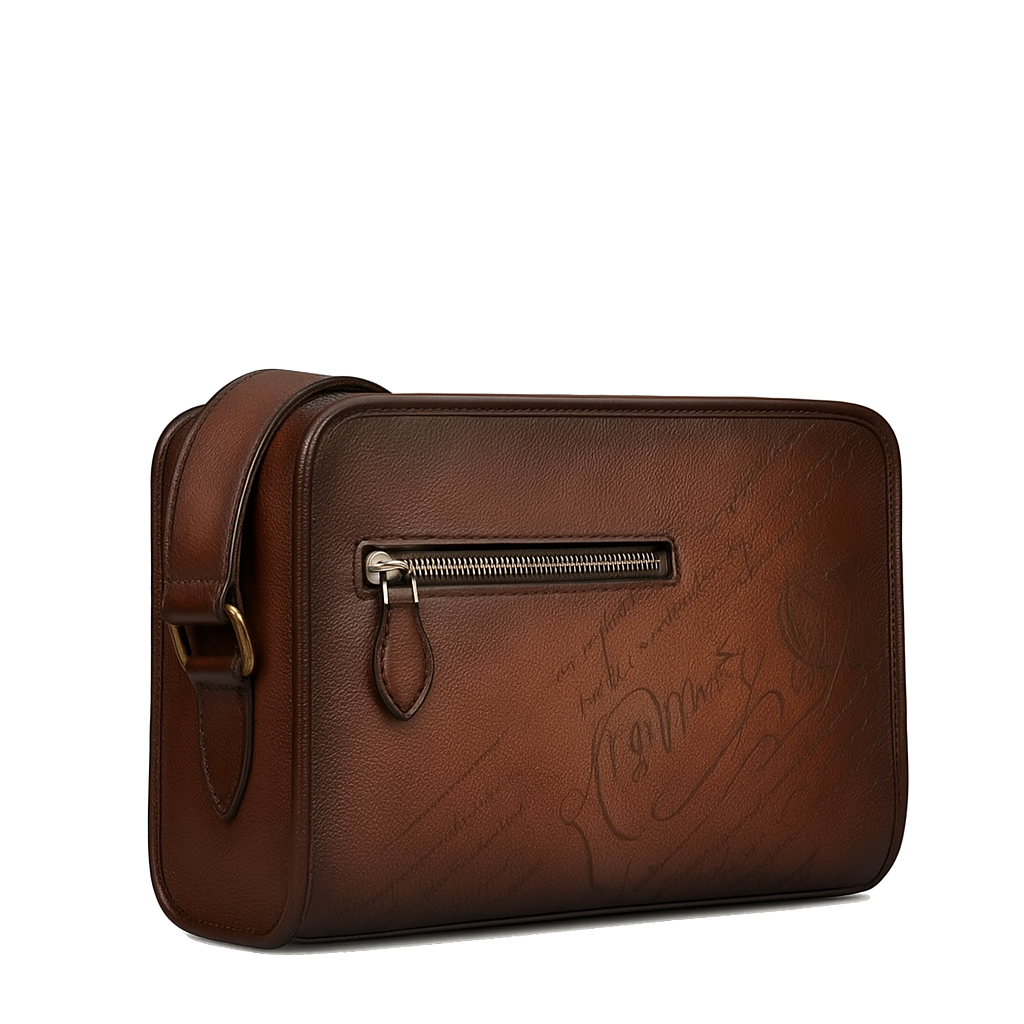 Scritto Leather Messenger Bag