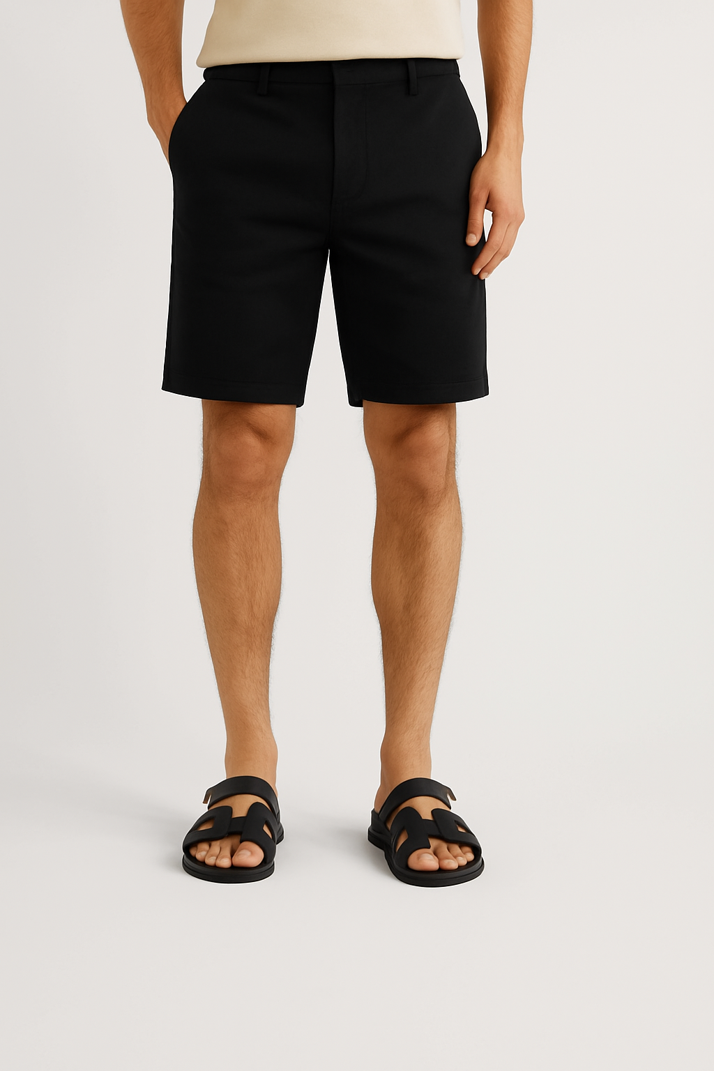 Luxury Black Sandals with Strap