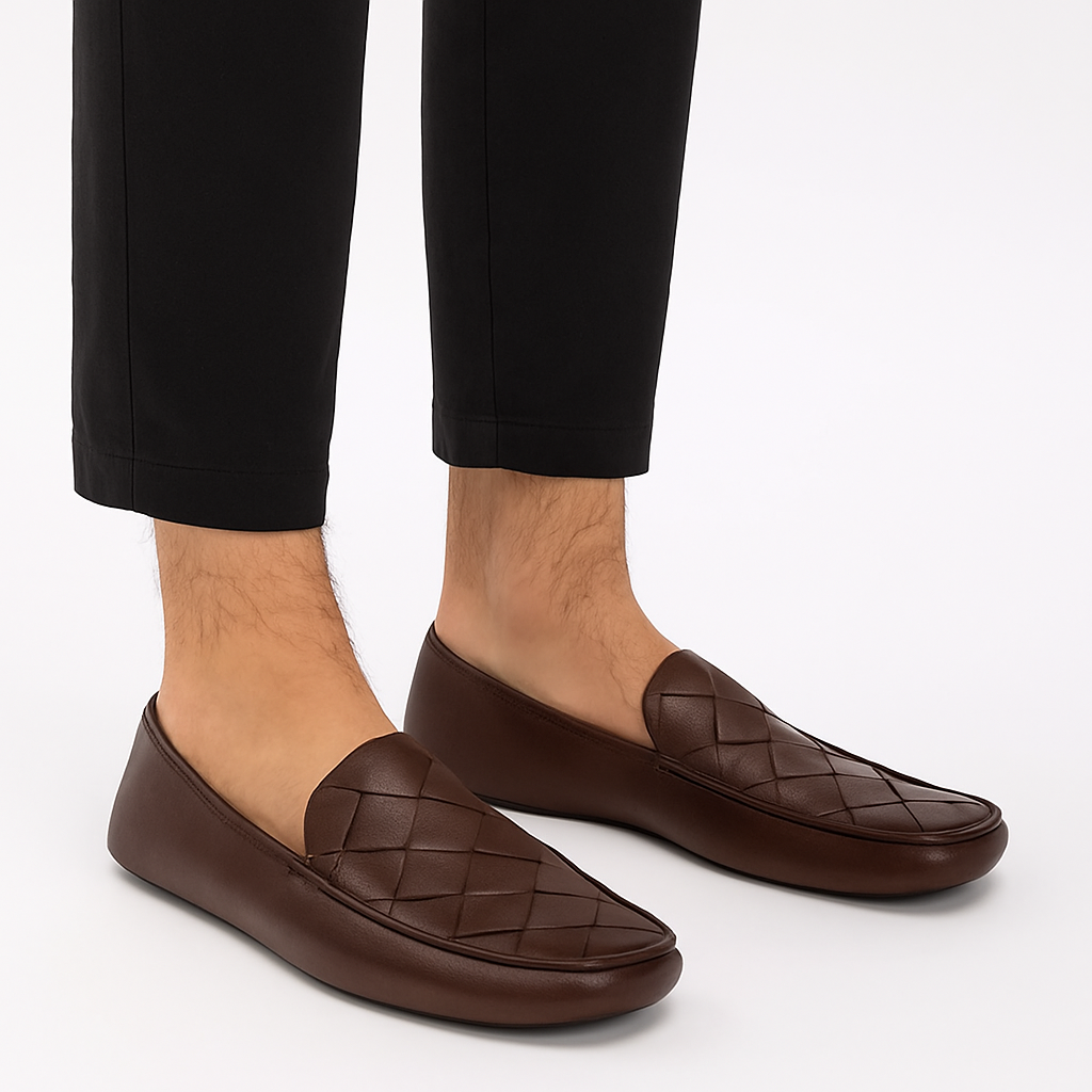 Custom Handmade Woven Leather Loafers