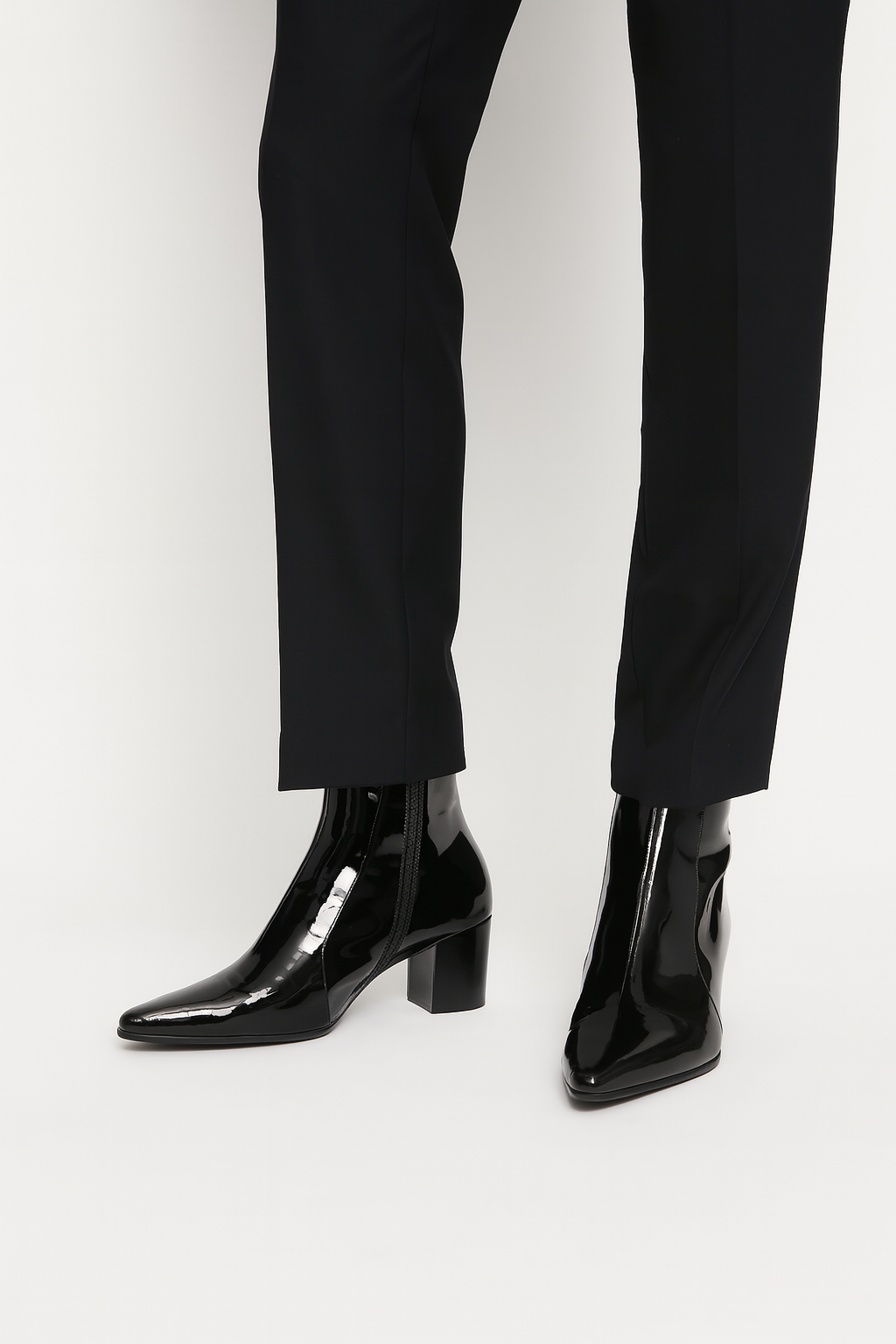 Patent-Leather Ankle Boots