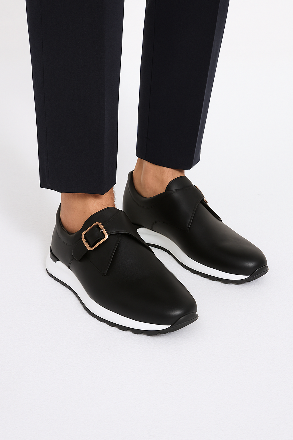 Blue Leather Men Sneaker