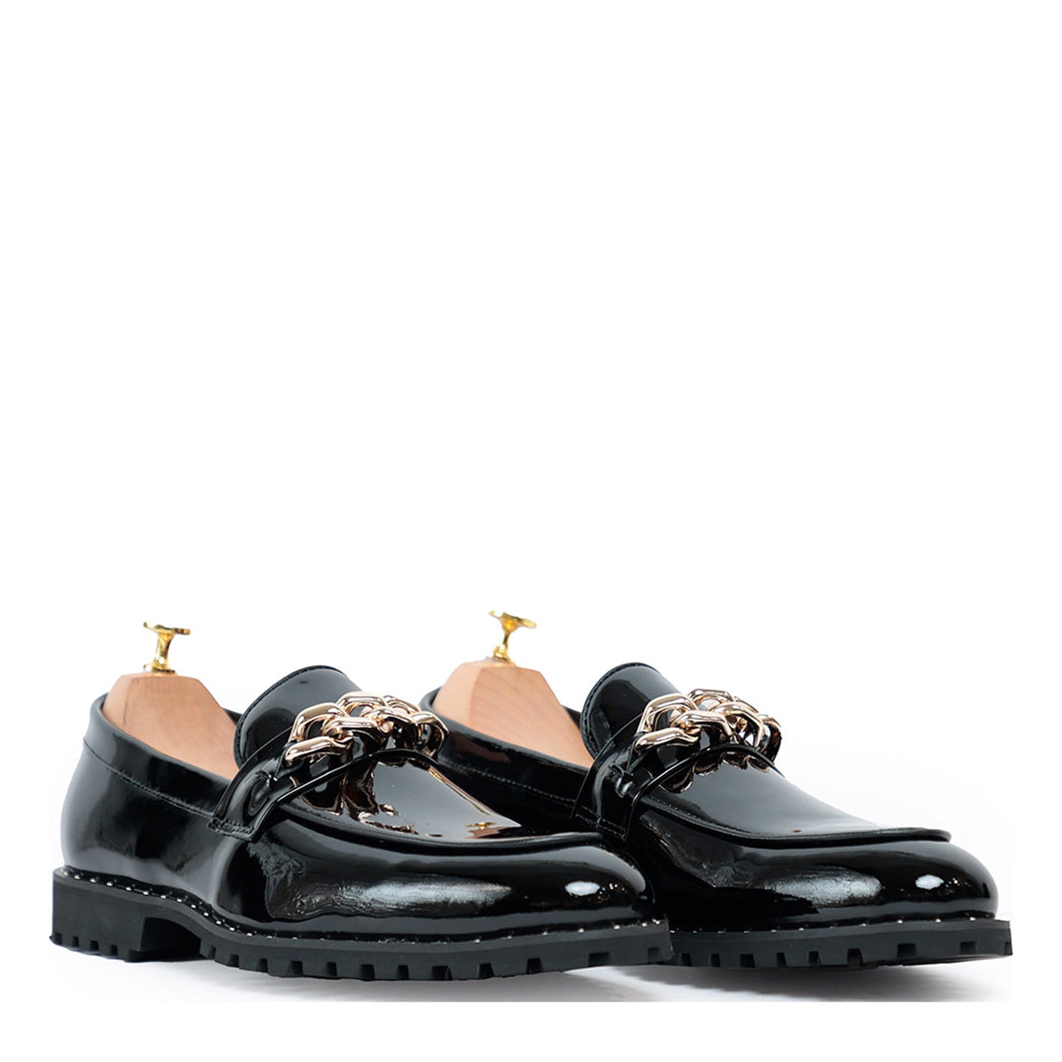 Black Patent Slip On Loafers