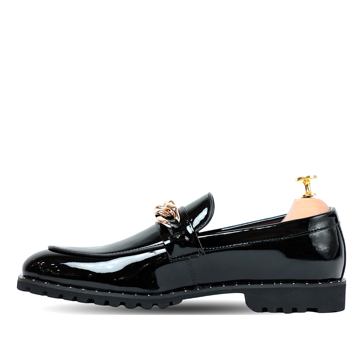 Black Patent Slip On Loafers
