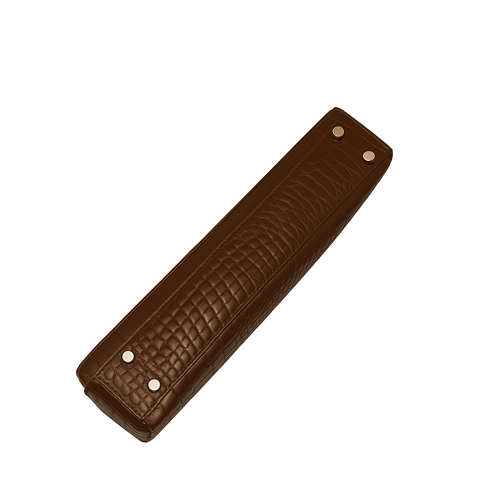 Luxury Croco Leather Brown Men's Luxury Briefcase Casual Bag