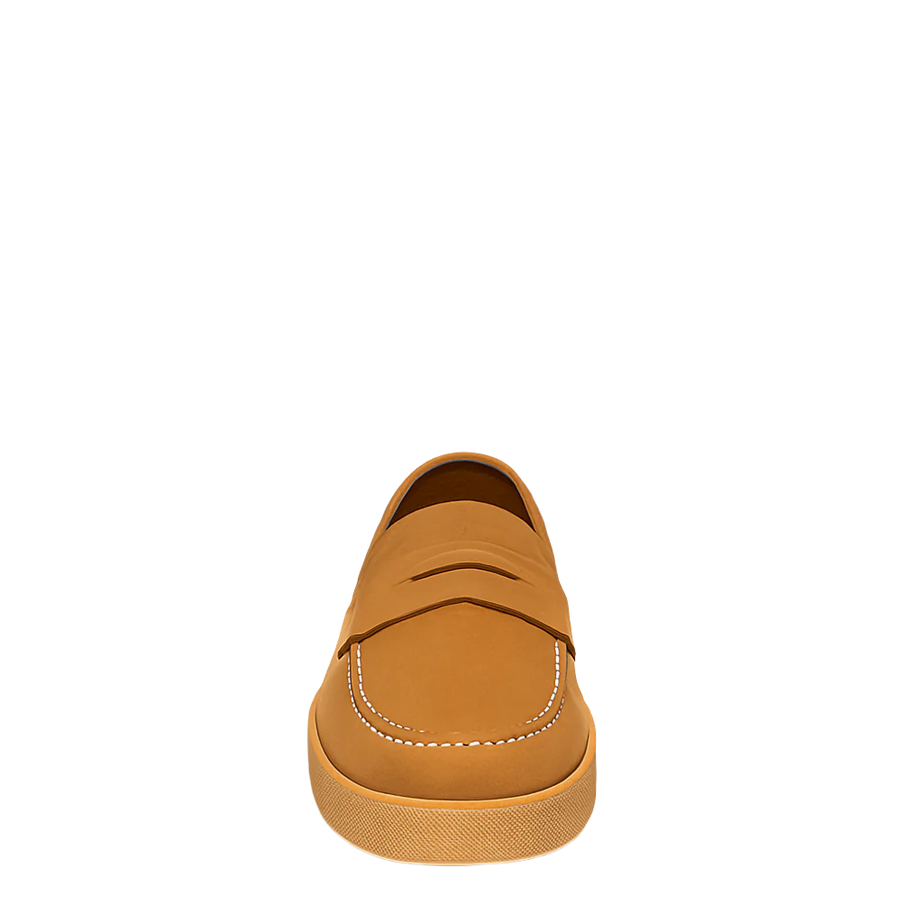 Men Suede Round Toe Loafer Tan