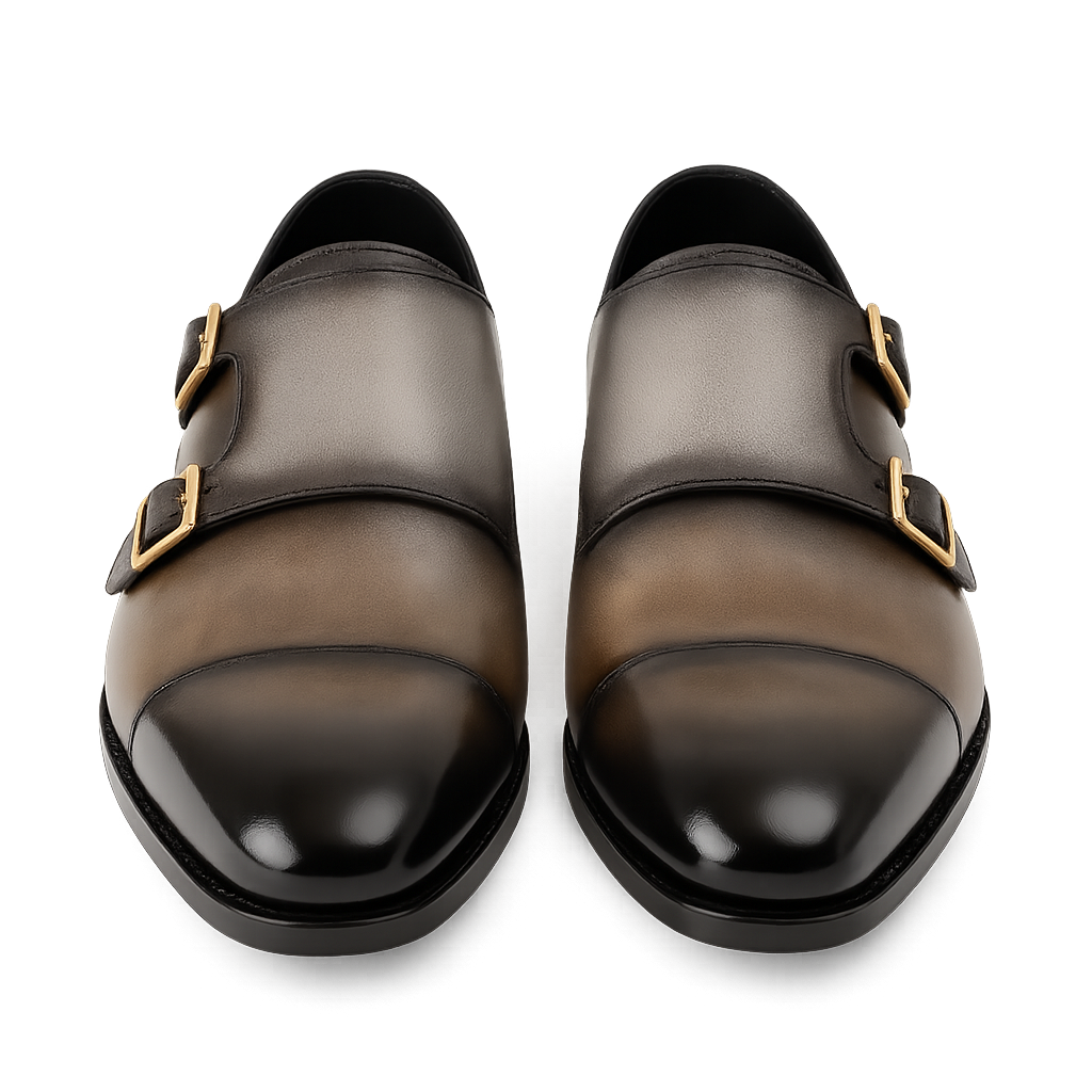 Luxury Dual Tone Double Monk Strap Shoe