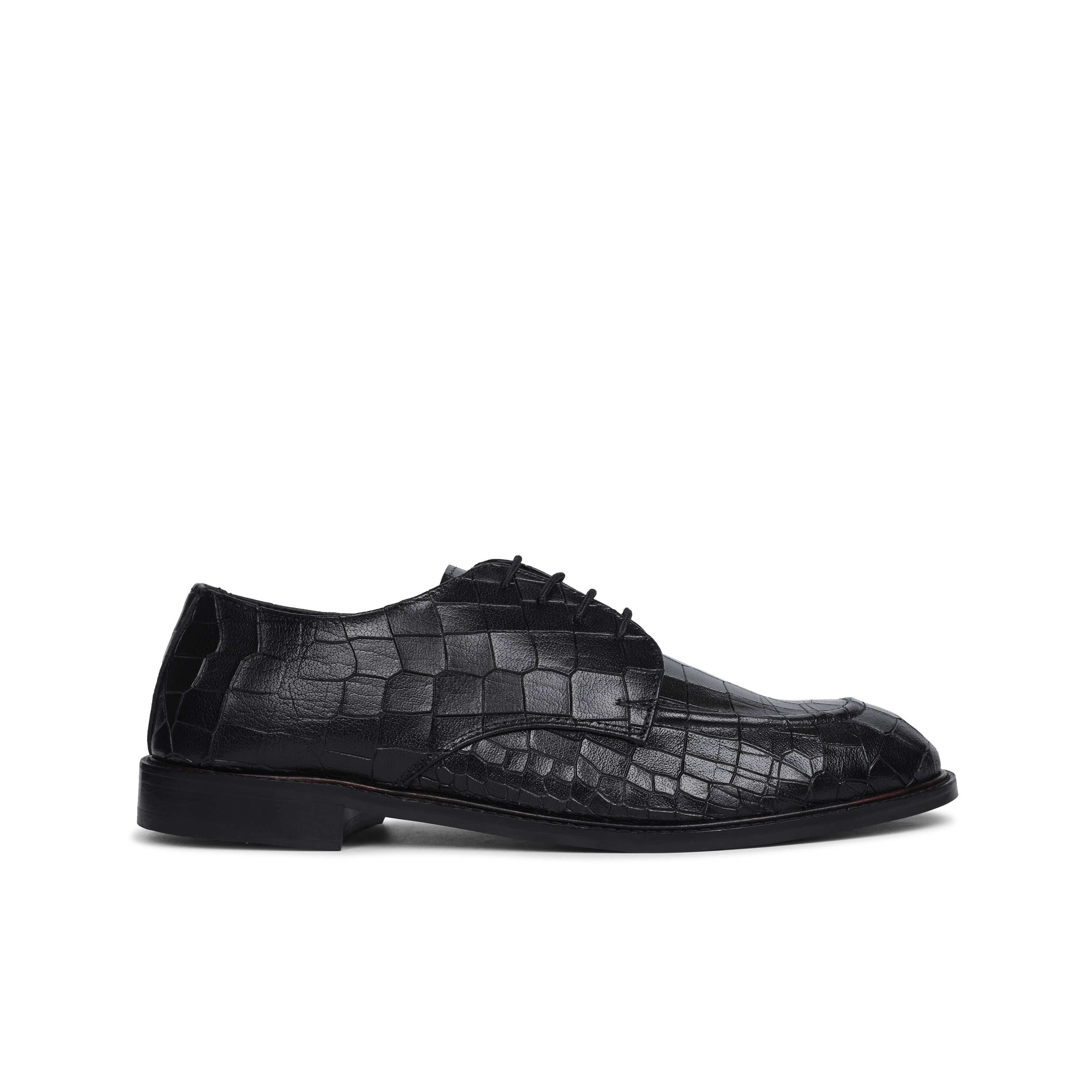 Black Deep Cut Derby Shoes