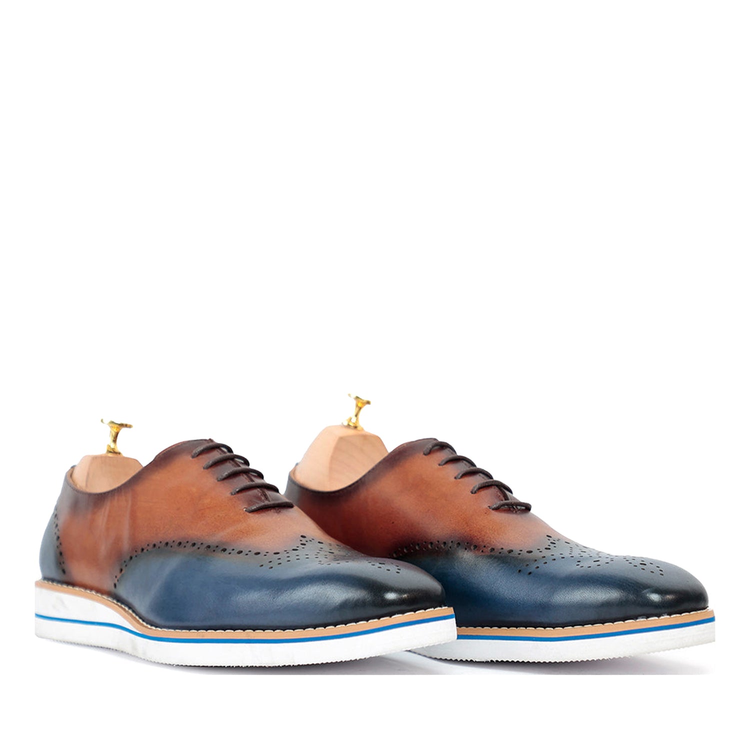 Ethen Blue Brown Oxford Shoes
