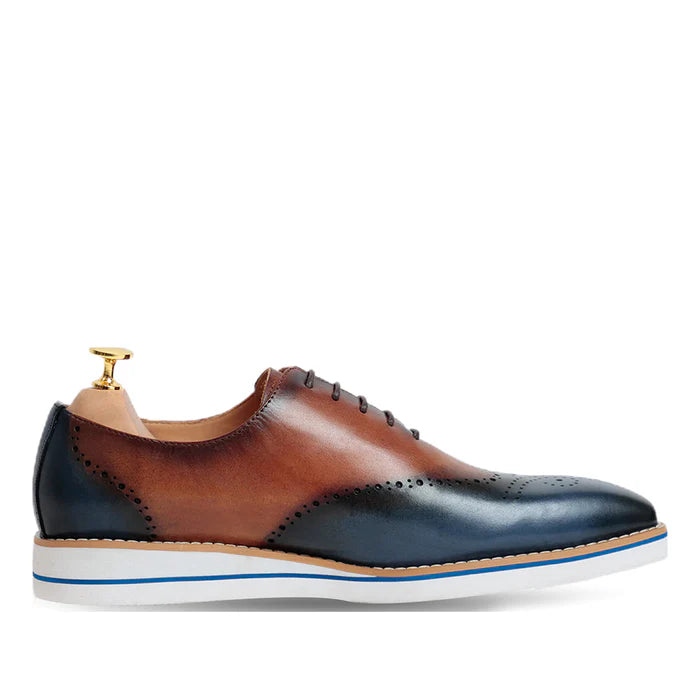 Men Solid Leather Lace-Up Oxford Shoes