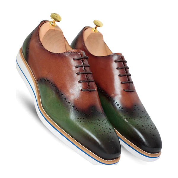 Ethen Blue Brown Oxford Shoes