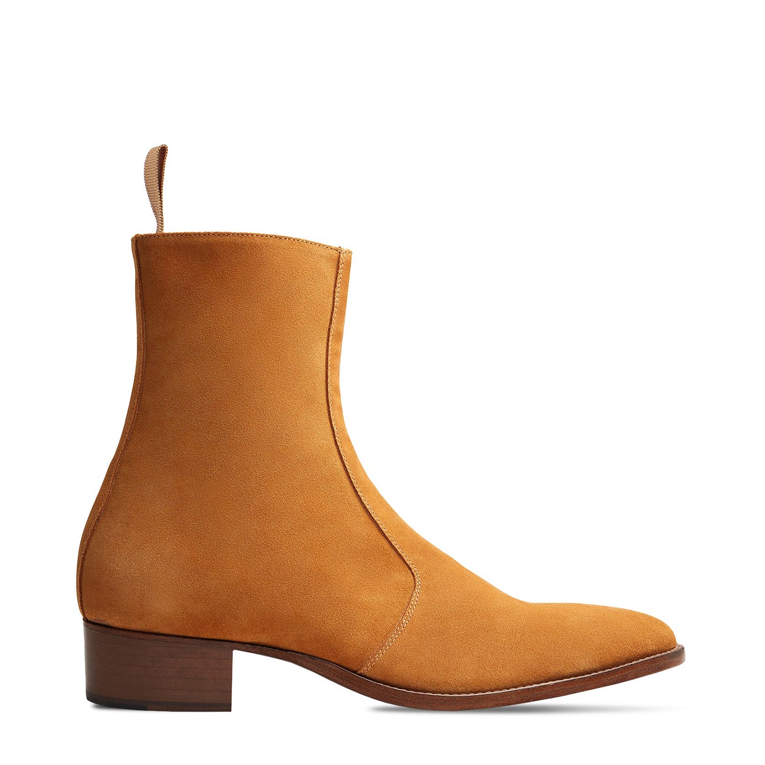 Side Zip Boot - Black Suede Leather