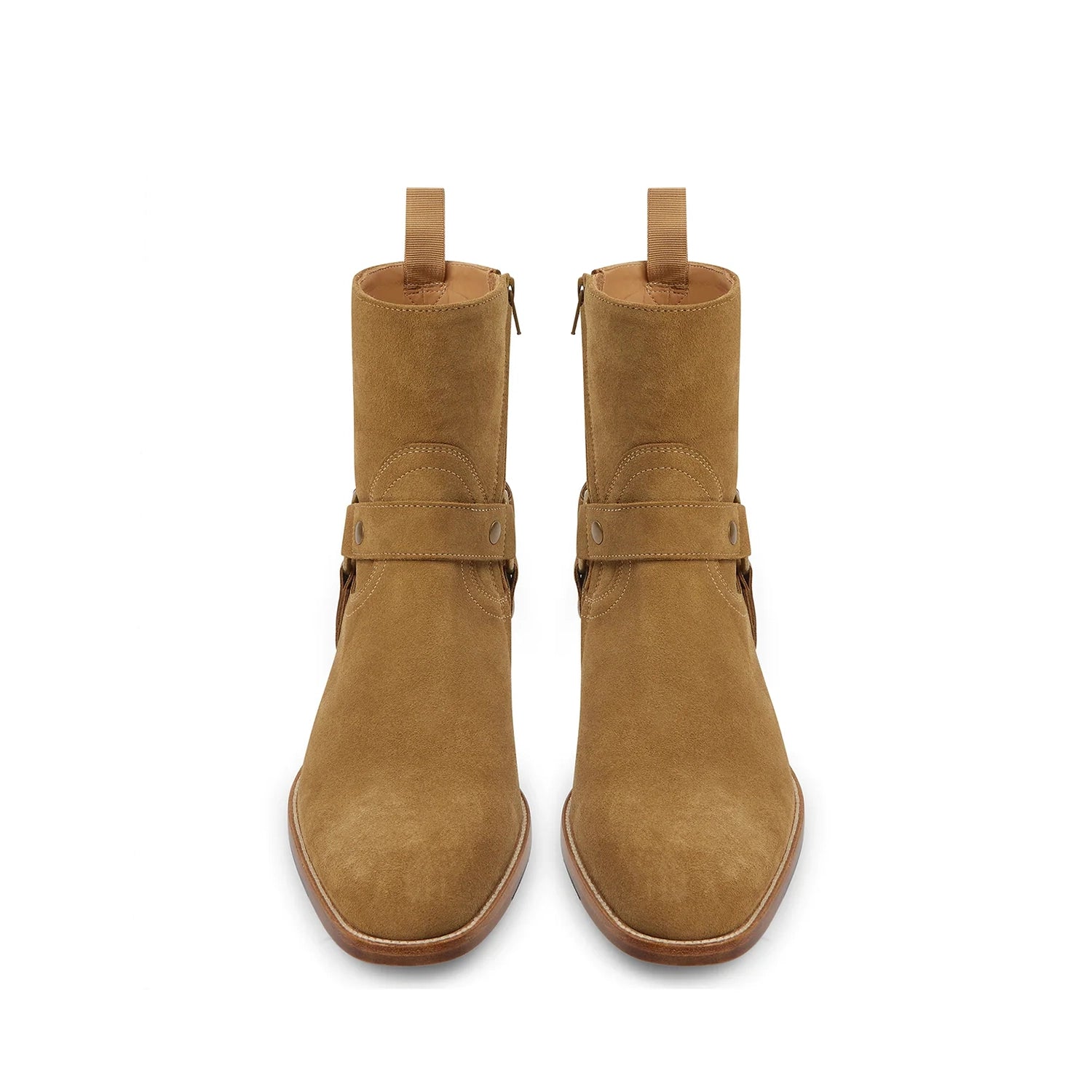 Harness Zip Boot - Ochre Suede Leather