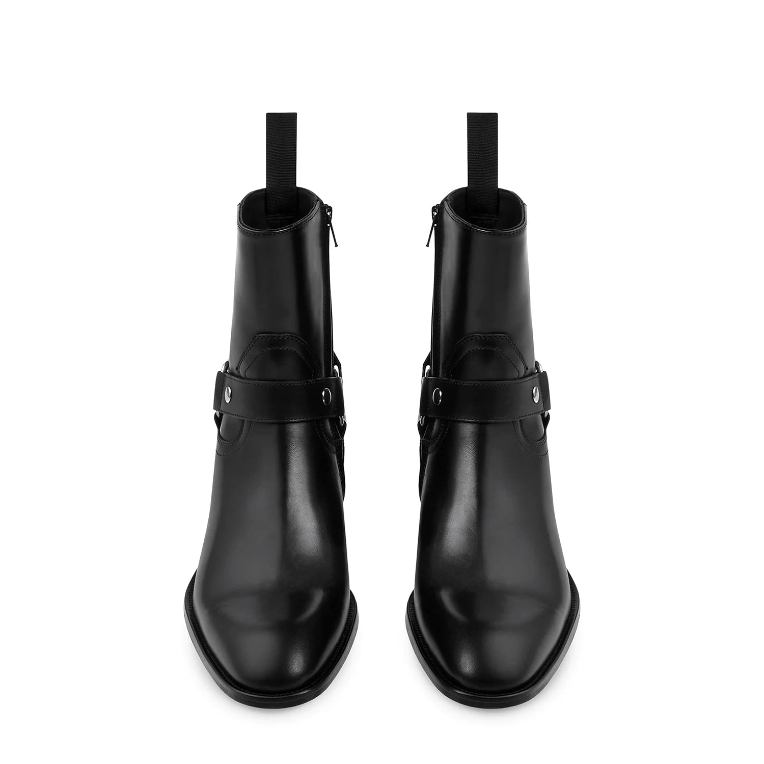 Harness Concealed Zip Boot - Black Leather