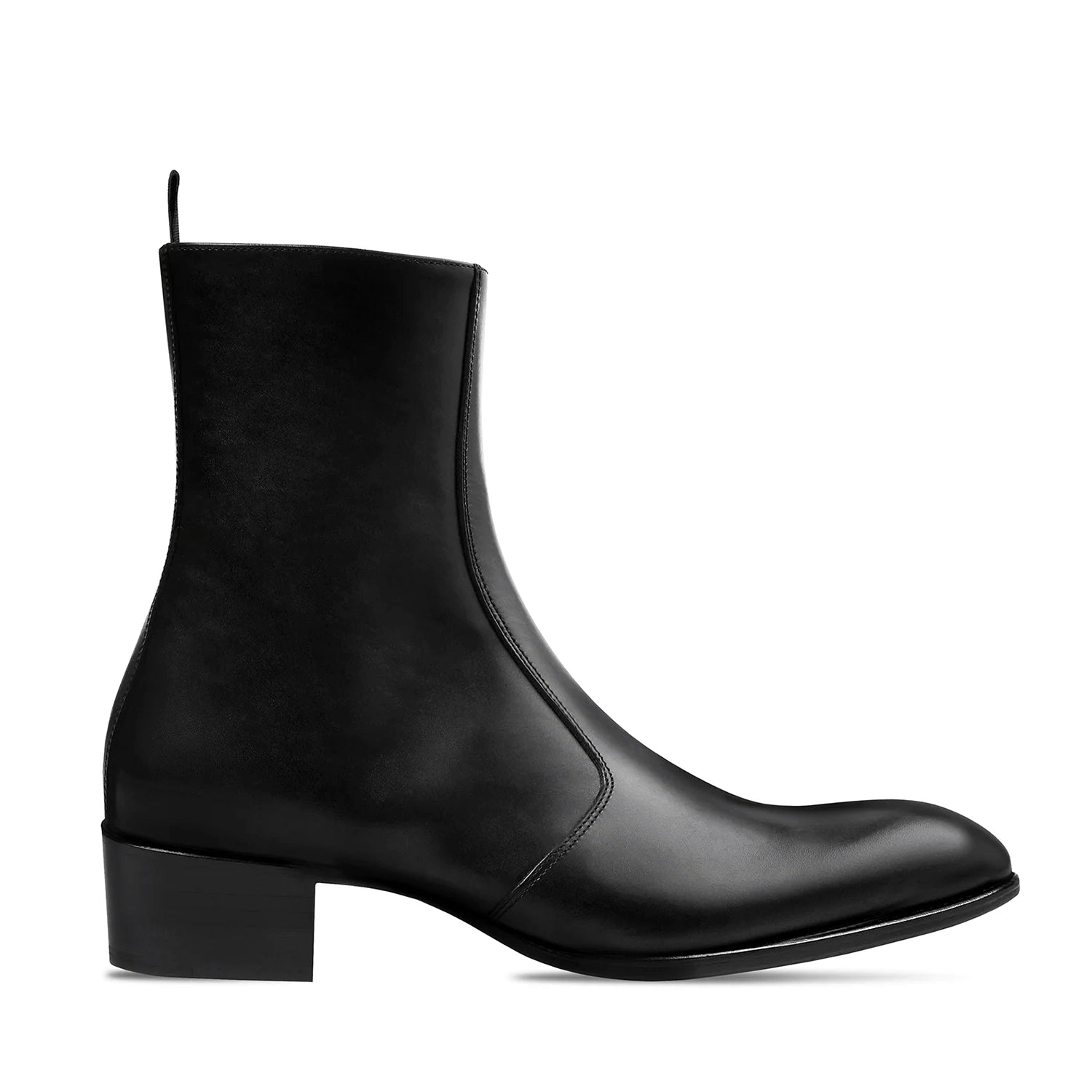 Side Zip Boot - Black Leather
