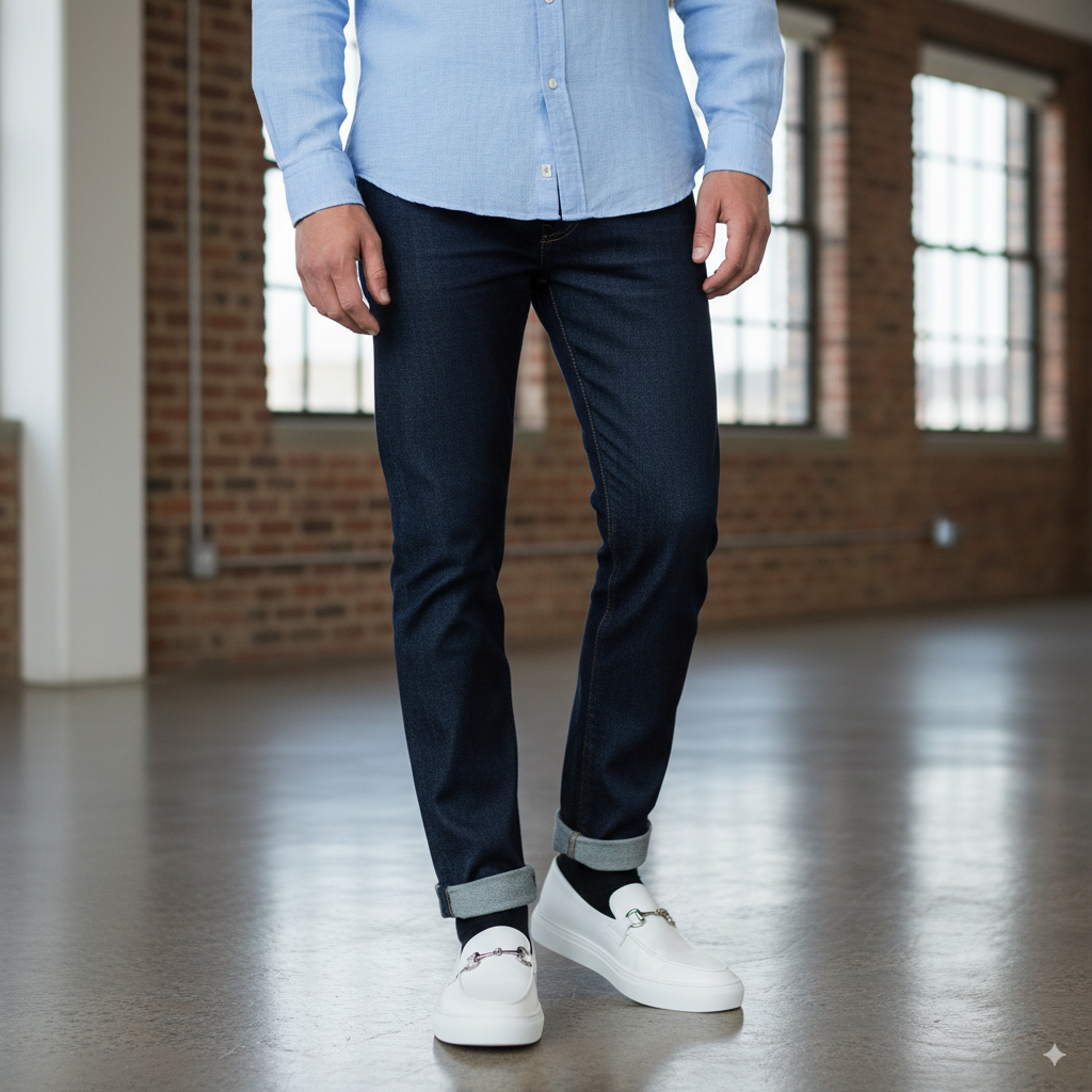 Men Comfort Horsebit Buckled White Sneaker