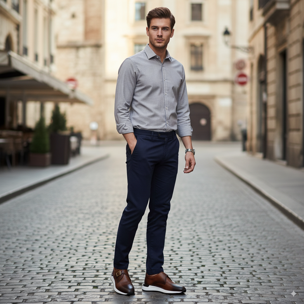 Brown Leather Men Sneaker