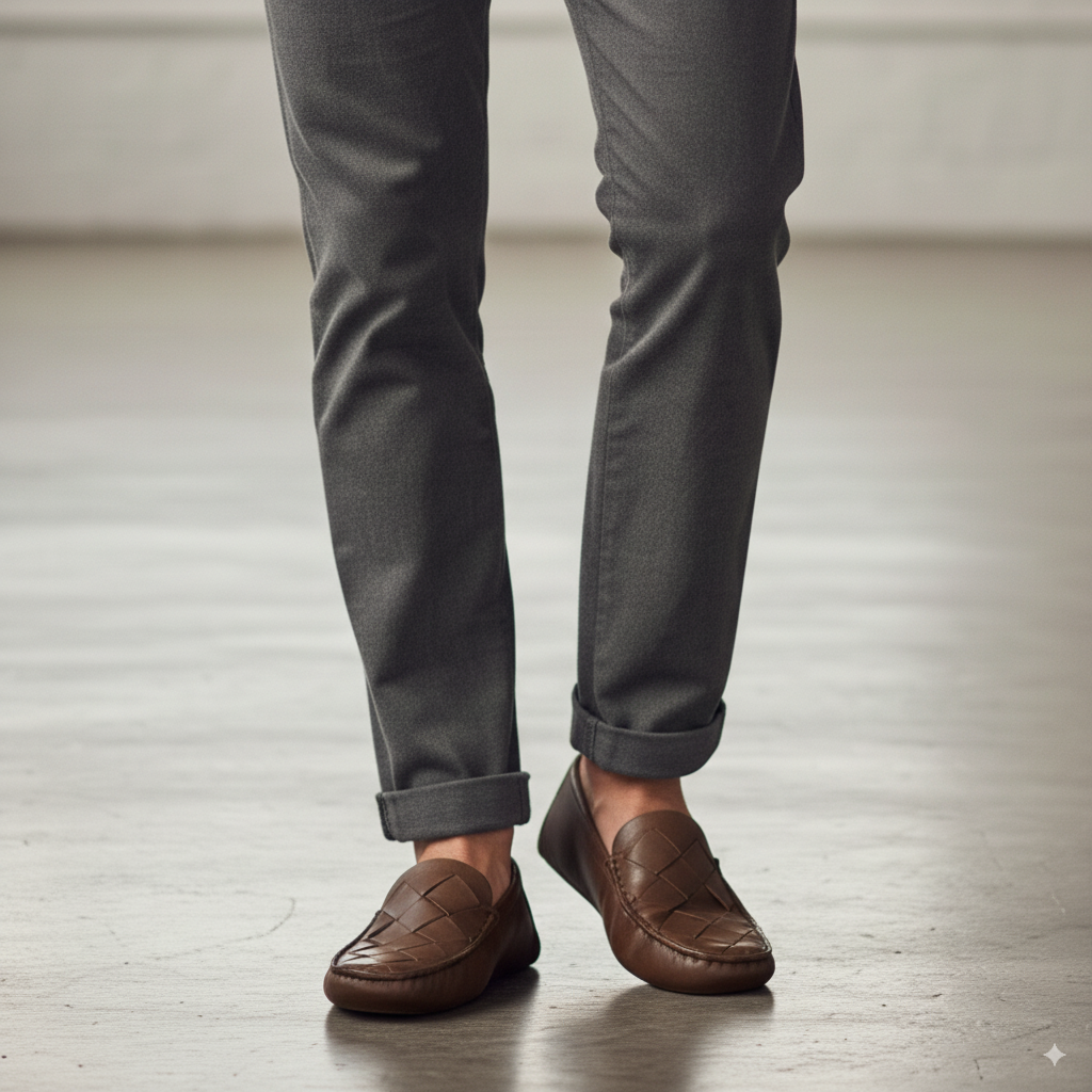 Custom Handmade Woven Leather Loafers