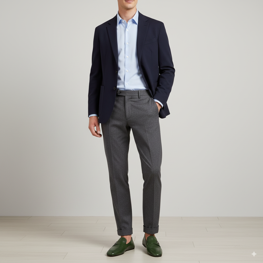 Dark Brown Plaque Leather Loafers