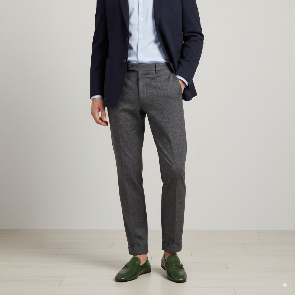 Dark Brown Plaque Leather Loafers