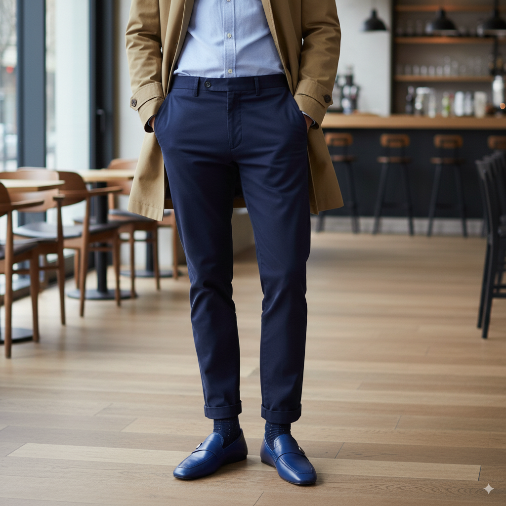 Dark Brown Plaque Leather Loafers