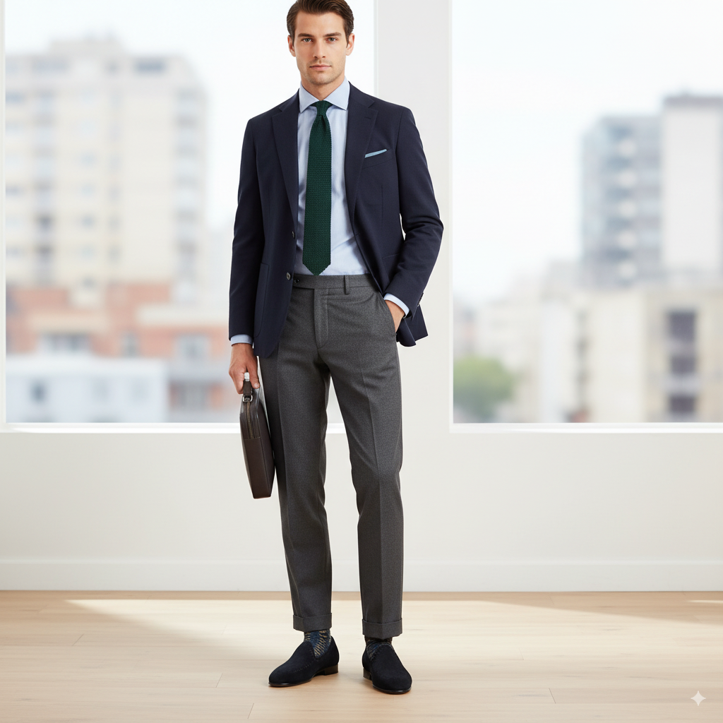 Navy Milano Men's Loafers