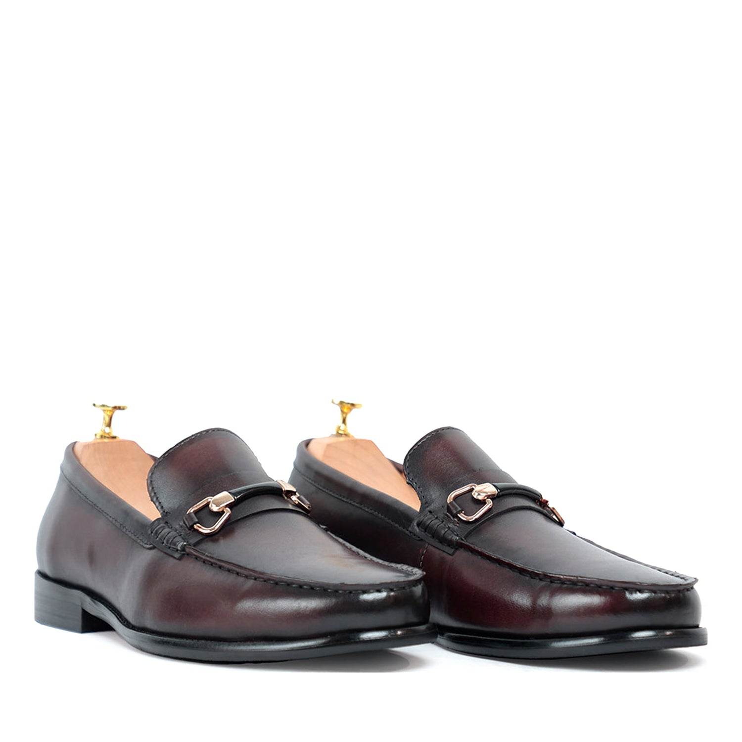 Glen Horse Bit Coffee Slip On Loafers