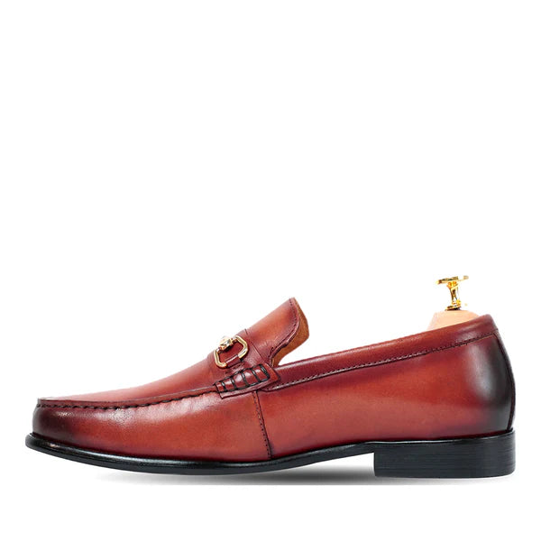Glen Horse Bit Coffee Slip On Loafers